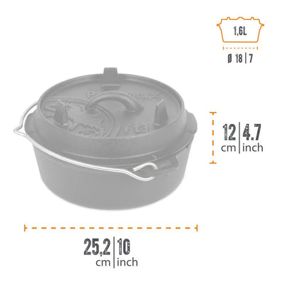 Petromax Dutch Oven kookpot met of zonder pootjes 1L - 16L Petromax