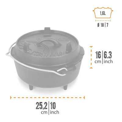 Petromax Dutch Oven kookpot met of zonder pootjes 1L - 16L Petromax