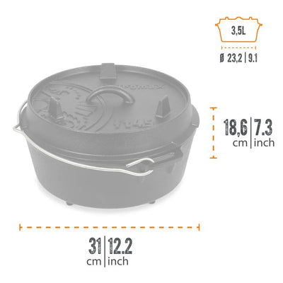 Petromax Dutch Oven kookpot met of zonder pootjes 1L - 16L Petromax