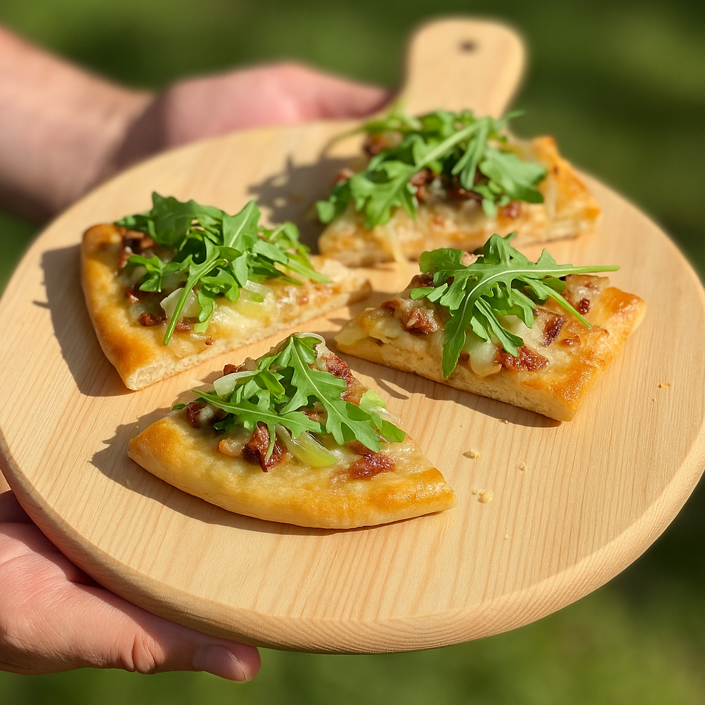 Pizza plank hout | Ronde tapas & serveerplank met handvat Braainest
