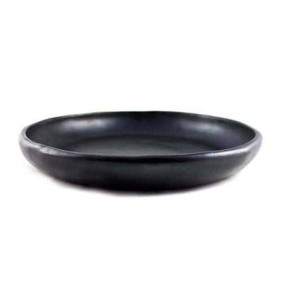 Plate With Large Edge Black Pottery