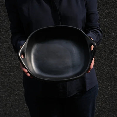 Rectangle Oven Dish Black Pottery