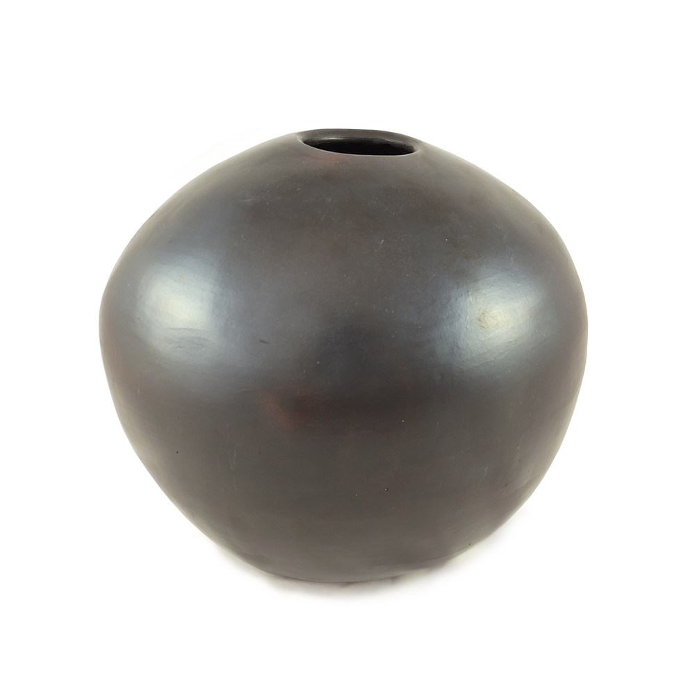 Round Vase Black Pottery