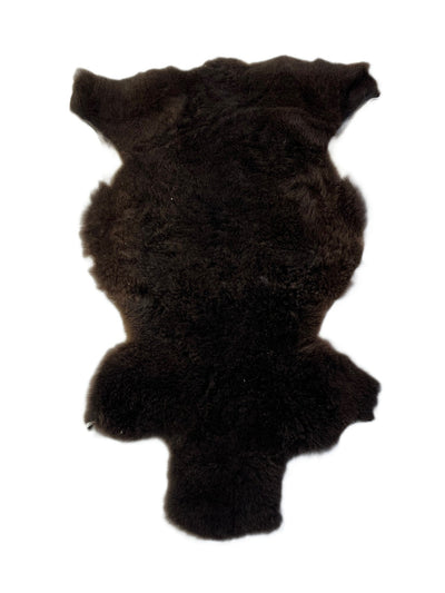 Merino schapenvacht 1m x 0,7m - Wit - Bruin - Gevlekt Braainest