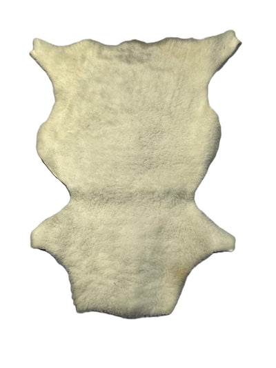 Merino schapenvacht 1m x 0,7m - Wit - Bruin - Gevlekt Braainest
