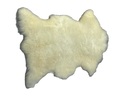 Merino schapenvacht 1m x 0,7m - Wit - Bruin - Gevlekt Braainest