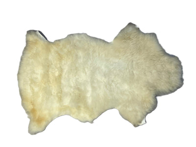 Merino schapenvacht 1m x 0,7m - Wit - Bruin - Gevlekt Braainest
