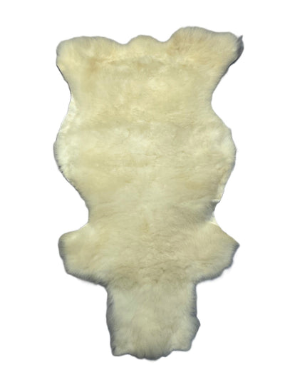 Merino schapenvacht 1m x 0,7m - Wit - Bruin - Gevlekt Braainest
