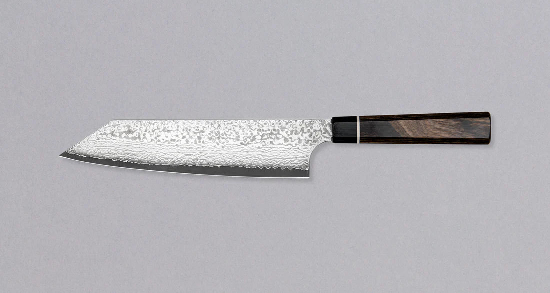 Suncraft Bunka Black Damascus 200 mm – Veelzijdig Japans Keukenmes Braainest