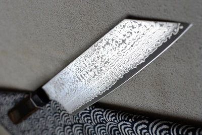 Suncraft Bunka Black Damascus 200 mm – Veelzijdig Japans Keukenmes Braainest