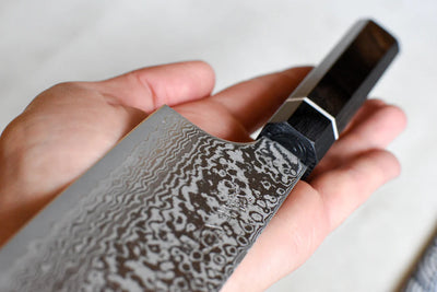 Suncraft Bunka Black Damascus 200 mm – Veelzijdig Japans Keukenmes Braainest