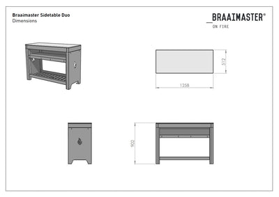 Zijtafel duo 126cm Braaimaster