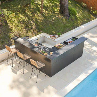 Hoek Module met Barblad – Forge Adour Buitenkeuken Forge Adour