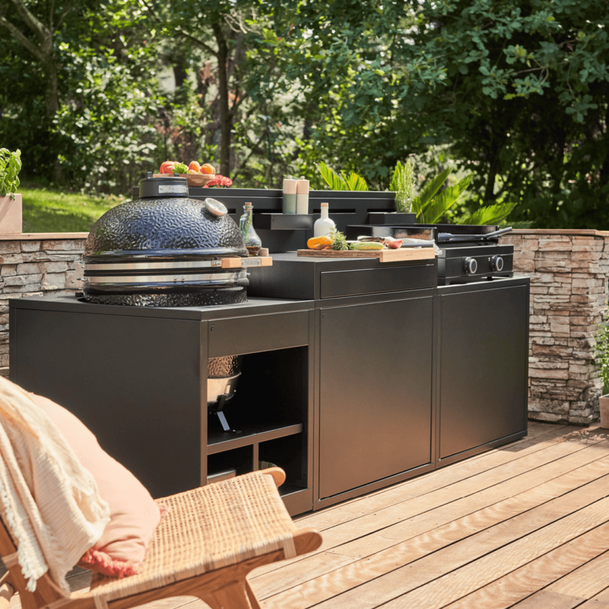 Kamado Module Zwart Stalen Buitenkeuken Forge Adour