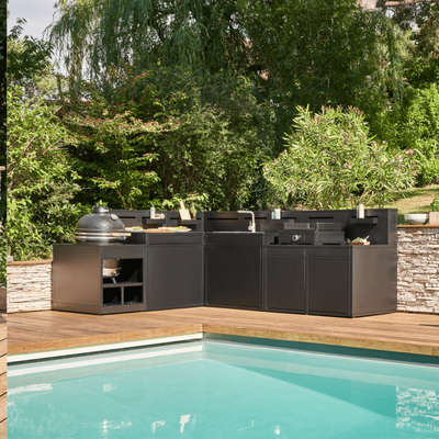 Kamado Module Zwart Stalen Buitenkeuken Forge Adour