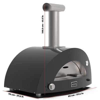 Alfa Forno 2 Pizze Pizza Oven Hybride Buiten MODERNO Alfa Forni