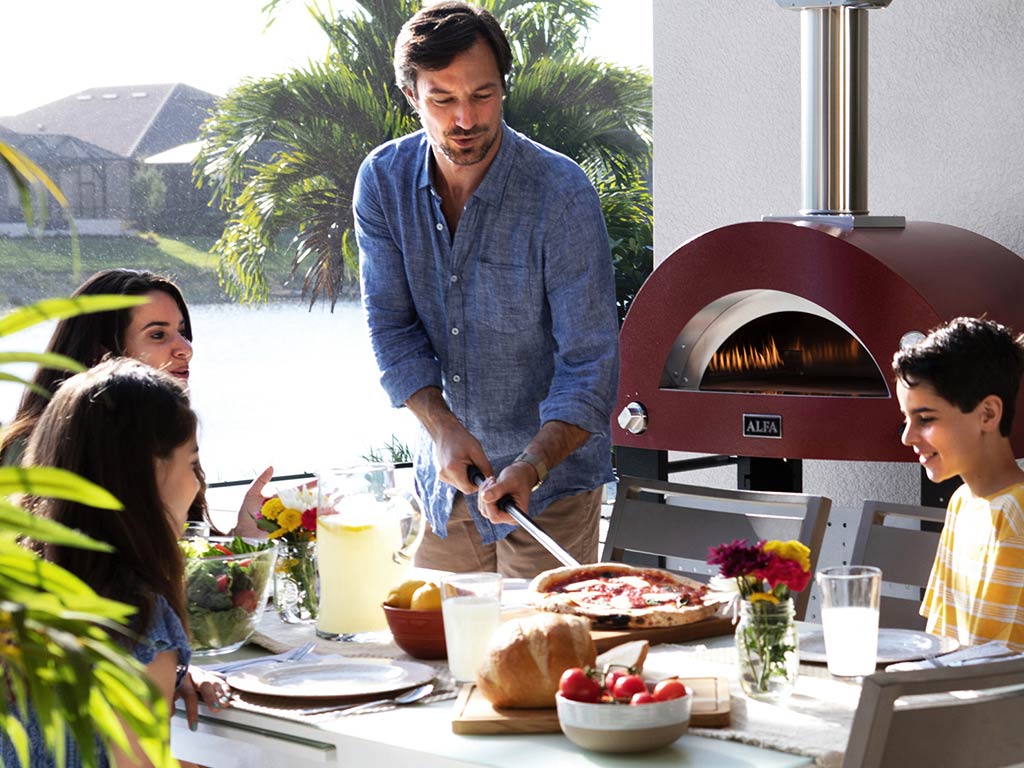 Alfa Forno 3 Pizze Pizza Oven Hybride Buiten - MODERNO Alfa Forni