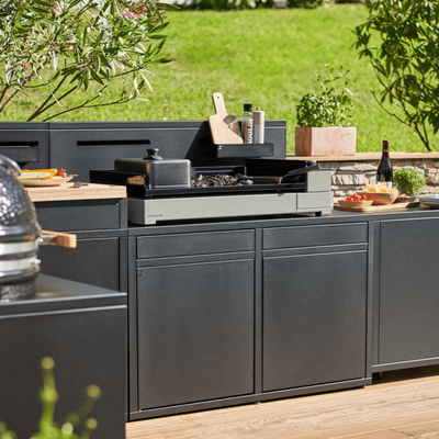 Buitenkeuken module met barblad 120 cm zwart staal - Forge Adour Forge Adour
