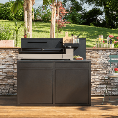 Buitenkeuken module met barblad 120 cm zwart staal - Forge Adour Forge Adour
