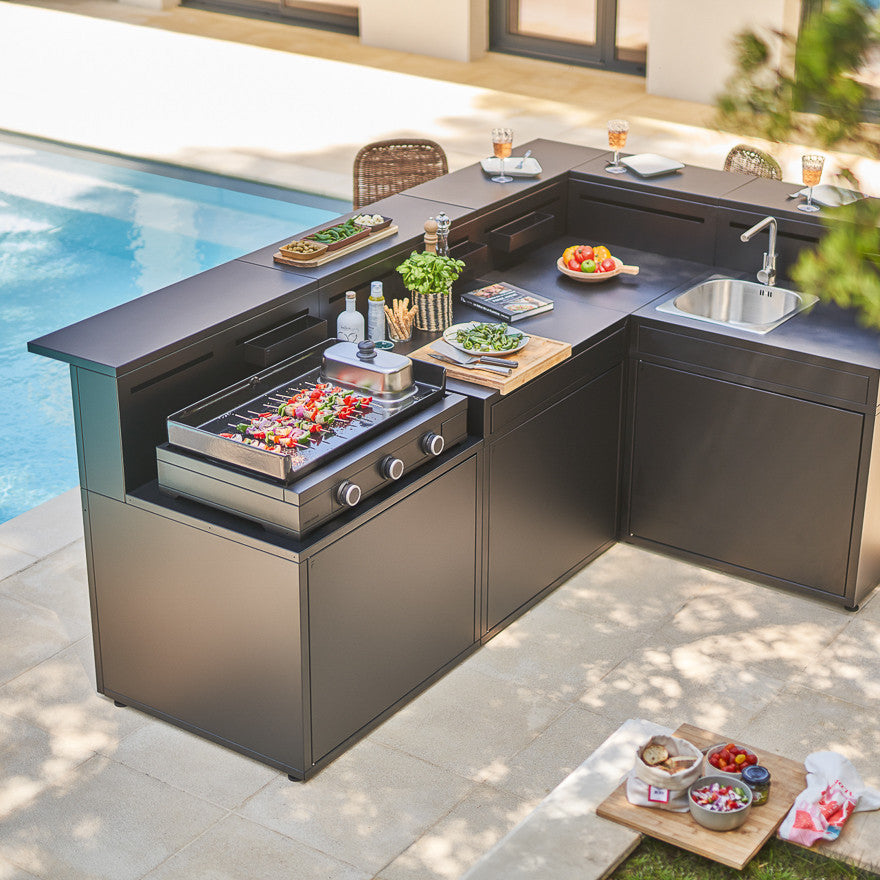 Plancha Module met Barblad Zwart Staal - Forga Adour Forge Adour
