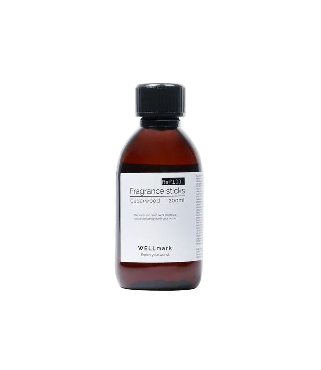 WELLmark Cedarwood Geurstokjes Refill 200ml Wellmark