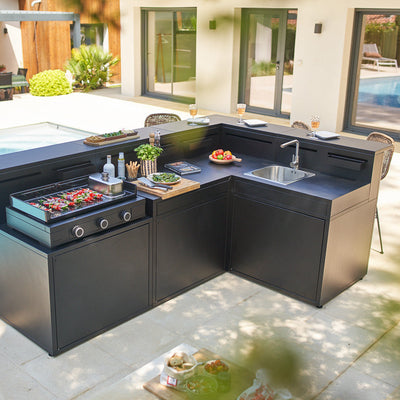 Spoelbak Module met Barblad Zwart Staal - Forge Adour - Gemonteerd Forge Adour