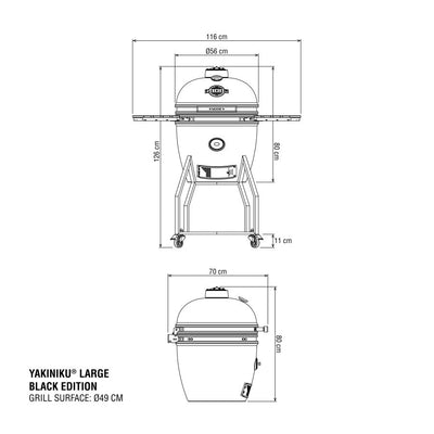 YAKINIKU LARGE 19"Kamado solo basic - BLACK EDITION Yakiniku