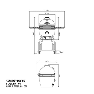 YAKINIKU MEDIUM 16" Kamado solo basic - BLACK EDITION Yakiniku