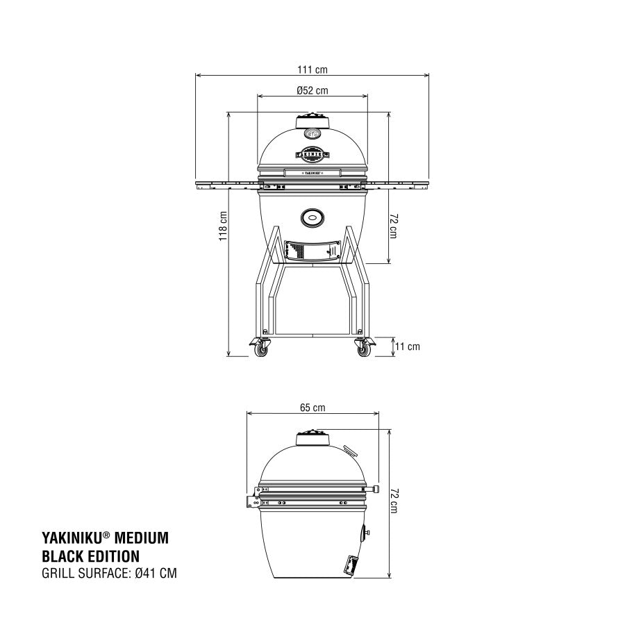 YAKINIKU MEDIUM 16" Kamado solo basic - BLACK EDITION Yakiniku